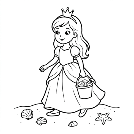 PRINCESS COLLECTING SEASHELLS