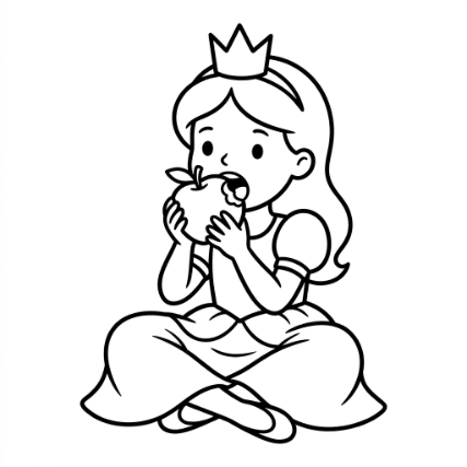 PRINCESS EATING AN APPLE