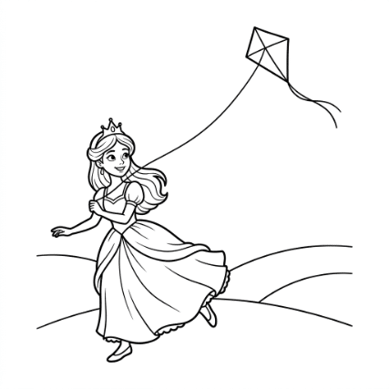 PRINCESS FLYING A KITE