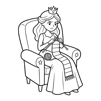 PRINCESS KNITTING A SCARF