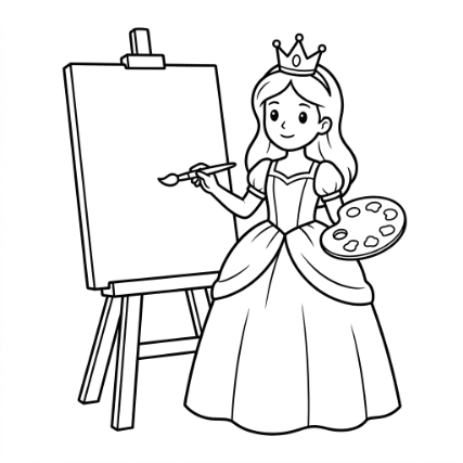 PRINCESS PAINTING A PICTURE