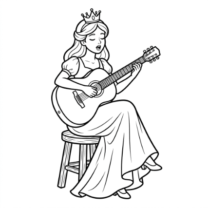 PRINCESS PLAYING A GUITAR