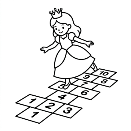 PRINCESS PLAYING HOP SCOTCH