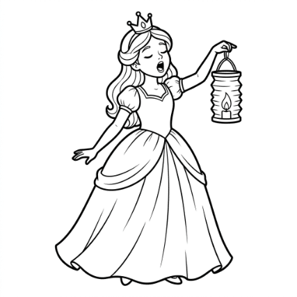 PRINCESS SINGING TO A LANTERN