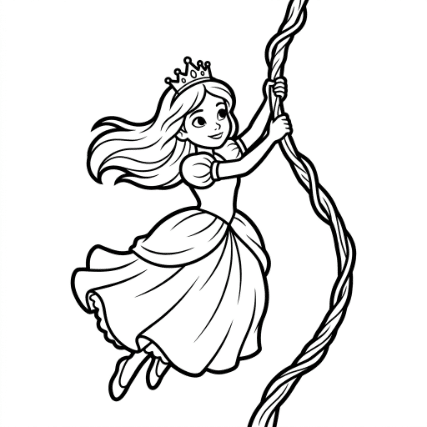 PRINCESS SWINGING ON A VINE