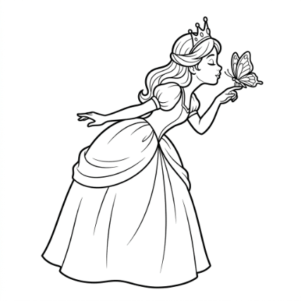 PRINCESS WHISPERING TO A BUTTERFLY