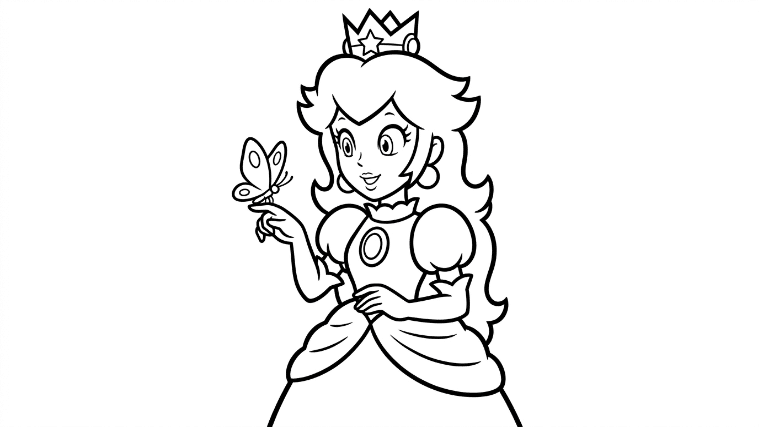 Princess Peach holds out her