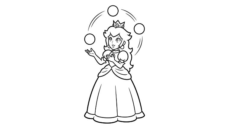 Princess Peach juggles
