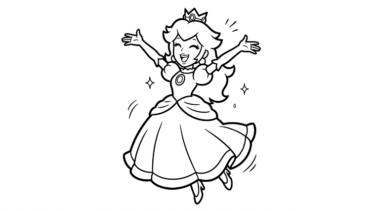 Princess Peach leaps high