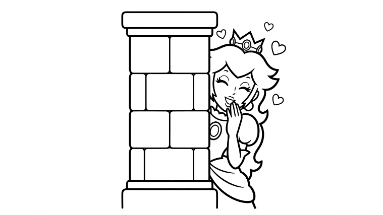 Princess Peach peeks