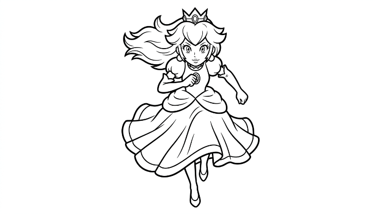Princess Peach runs forward