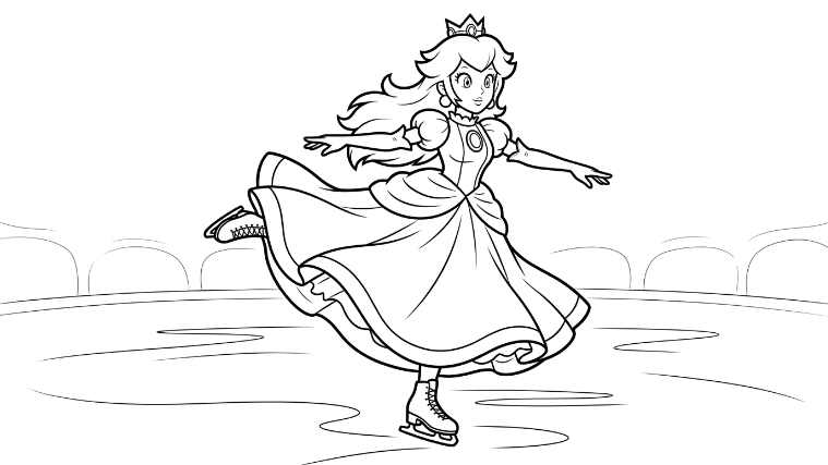 Princess Peach spins