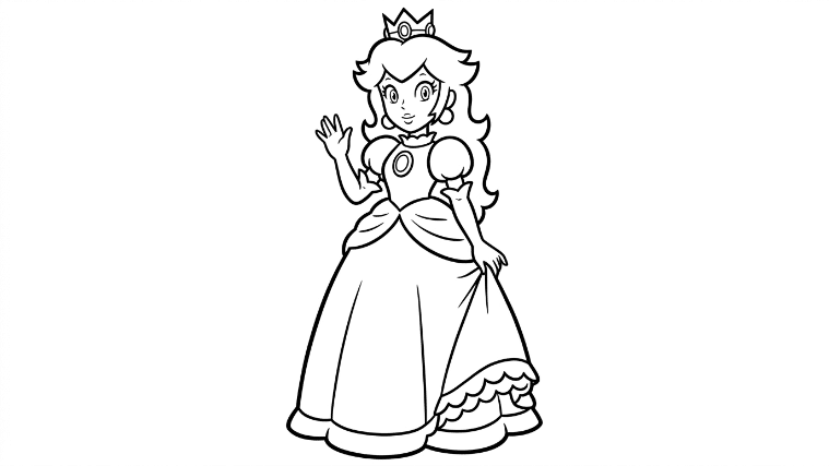 Princess Peach stands