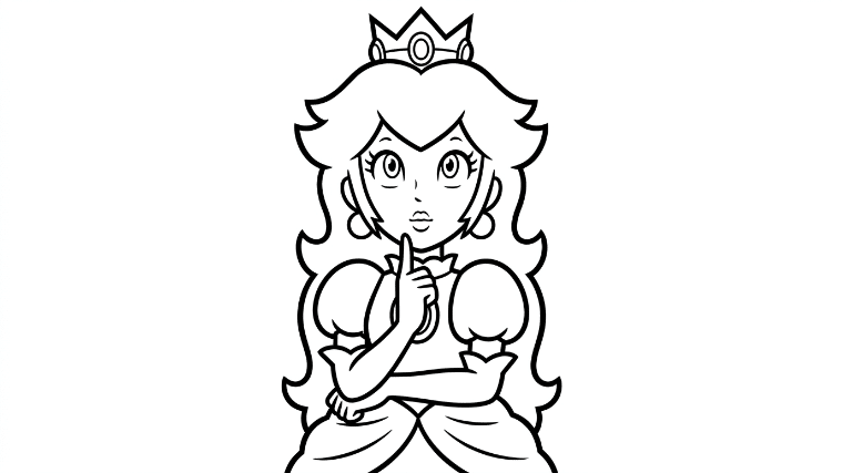 Princess Peach taps her chin