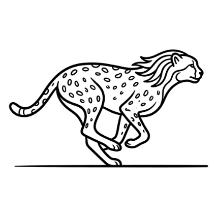 RUNNING CHEETAH DOODLE