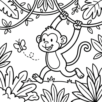 RUNNING MONKEY DOODLE