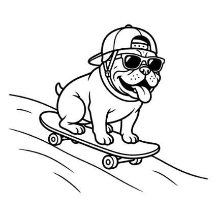 SKATEBOARDING DOG