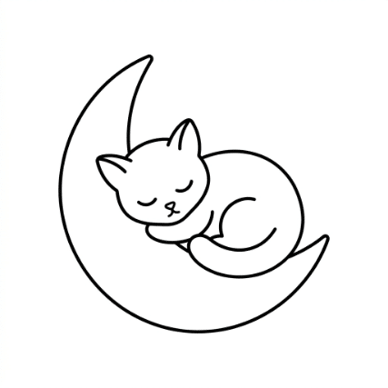 SLEEPING CAT DOODLE