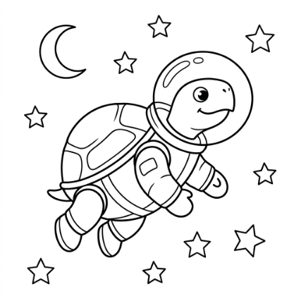ASTRONAUT TURTLE IN SPACE