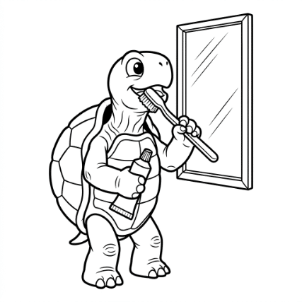 BRUSHING TEETH TURTLE