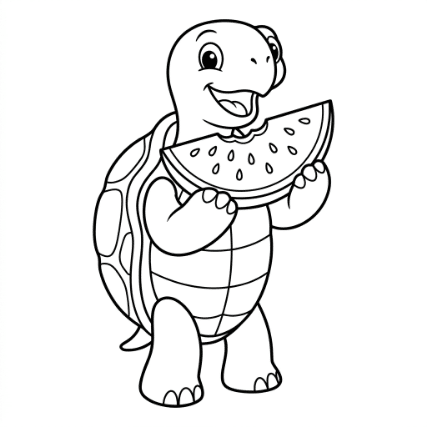 EATING WATERMELON TURTLE