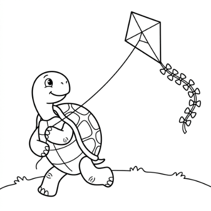 FLYING A KITE TURTLE