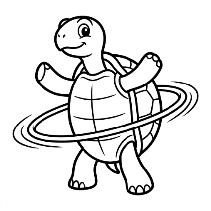 HULA HOOPING TURTLE