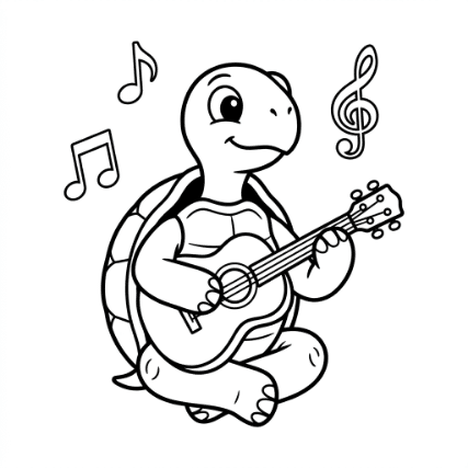 PLAYING GUITAR TURTLE