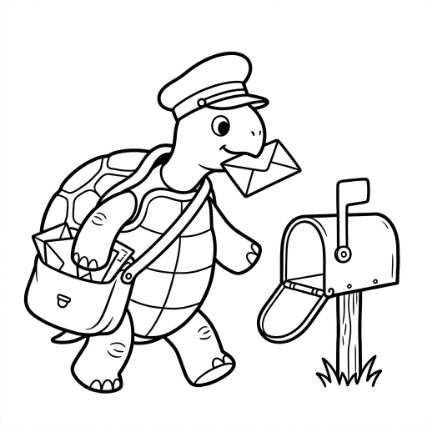 POSTMAN TURTLE WITH LETTER BAG