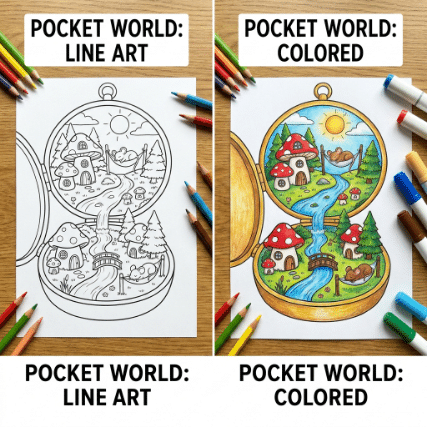 Pocket World Coloring Pages