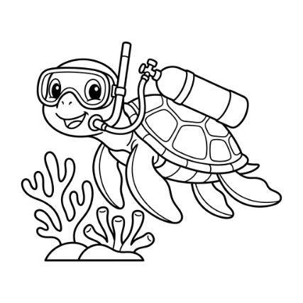 SCUBA DIVING TURTLE