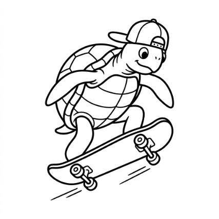 SKATEBOARDING TURTLE