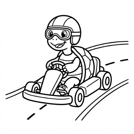 TURTLE DRIVING A GO-KART