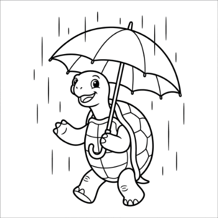 TURTLE IN THE RAIN